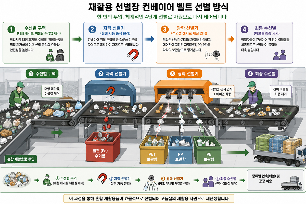 재활용 선별장 공정